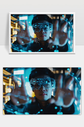 未来科技虚拟现实眼镜智能交互体验