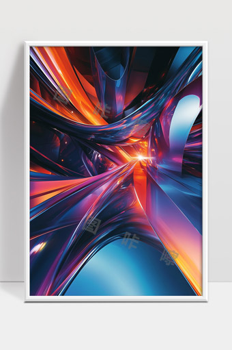 未来科技感抽象光影交错炫彩空间艺术