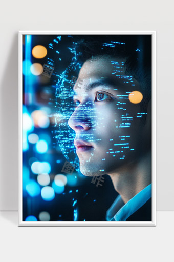未来科技感人工智能与人脸识别技术融合表现