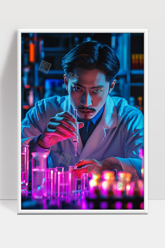 科研人员在实验室中进行精准化学实验研究