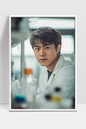 年轻科研人员在实验室中专注进行科学研究工作