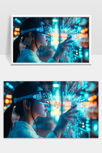 未来科技虚拟现实智能交互数字世界体验