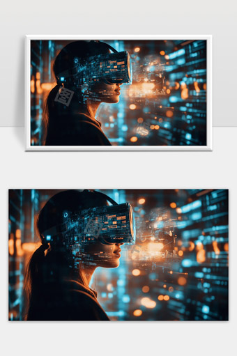 未来科技虚拟现实智能数字信息交互体验