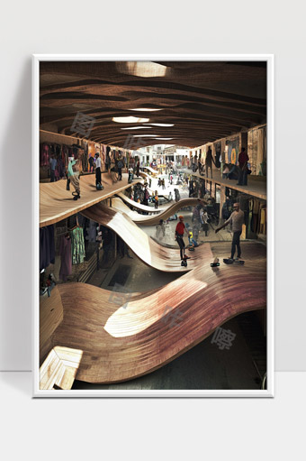 创意滑板与购物相结合的现代城市空间设计