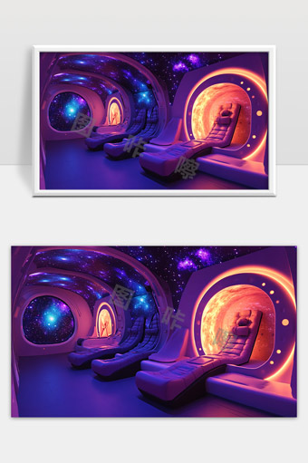 未来宇宙主题星空休息室沉浸式科技空间设计