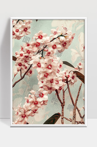 春日花海盛开美丽粉色樱花枝头绽放