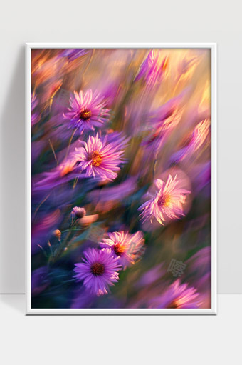 梦幻紫色花海绽放唯美光影缠绕自然风景