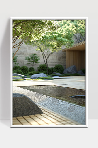 现代日式庭院静谧景观设计与自然环境融合