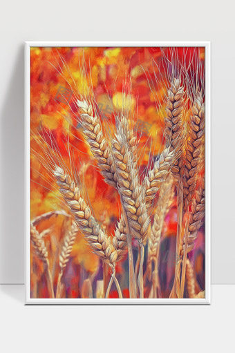 金秋麦穗丰收季节自然风光美丽田园风景