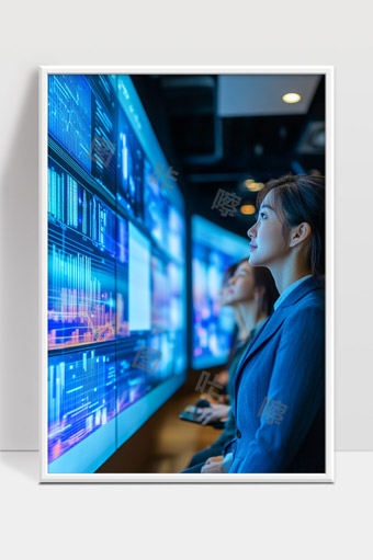 女性科技专家专注大屏数据分析未来趋势