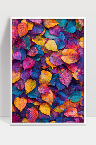 五彩斑斓的秋天落叶满地织成馨香画卷