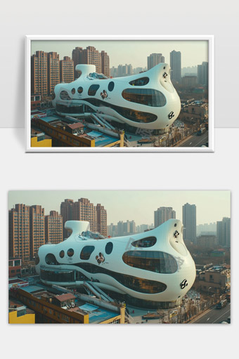 未来科技风格的创意建筑城市地标设计展示