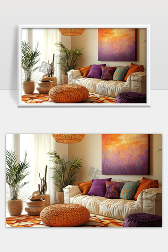 现代温馨客厅布置自然风格舒适家居环境