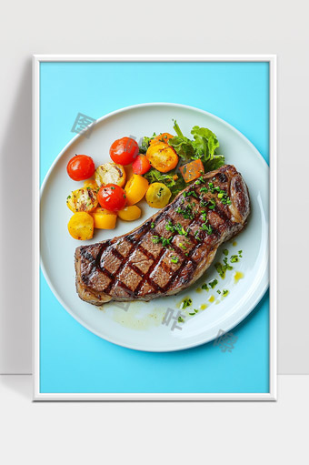 美味烤牛排配时蔬营养丰富健康美食推荐