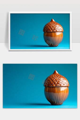 精致写实橡果形状木质艺术品摆件展示