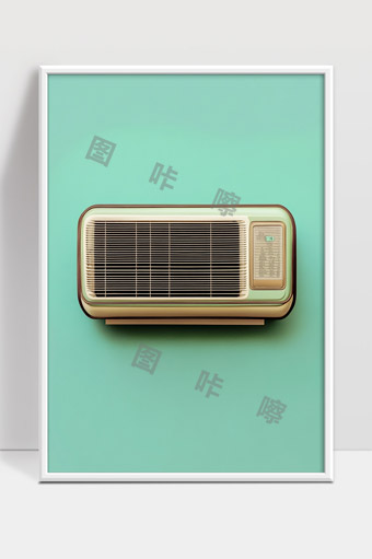 复古风格老式空调机简约背景静物摄影