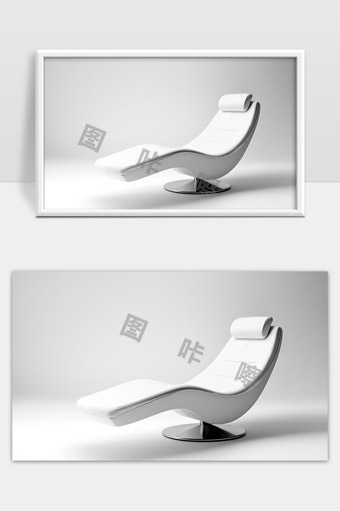现代极简风格白色躺椅优雅舒适设计