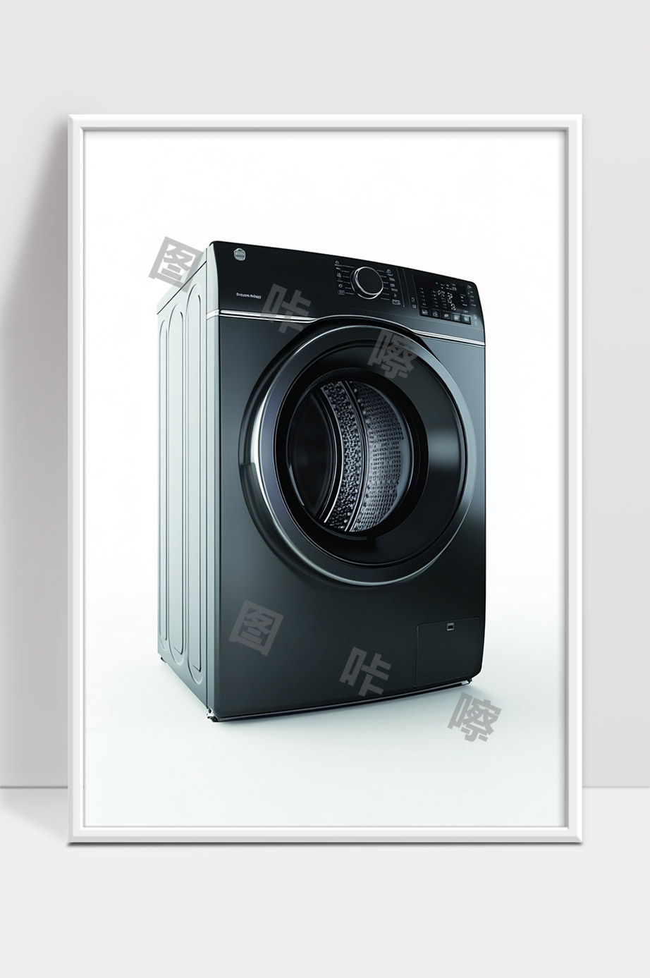 黑色现代滚筒洗衣机家用智能全自动高效节能