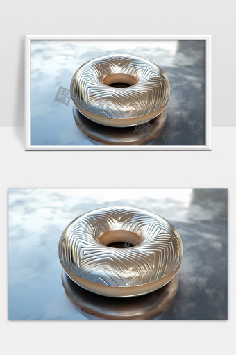 未来科技感金属质感圆环艺术设计三维模型