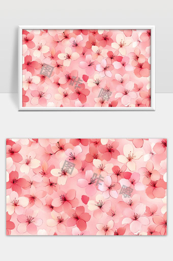粉色樱花背景浪漫唯美春天花朵装饰图案设计