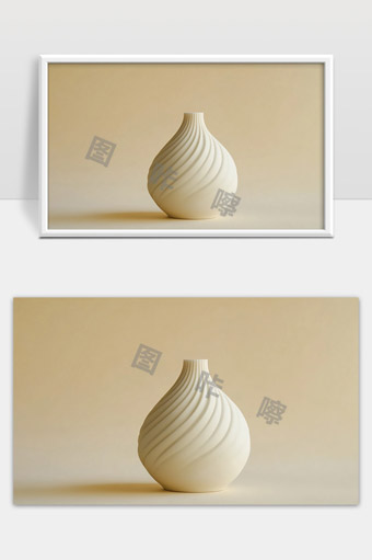 简约现代白色陶瓷花瓶极简风格家居装饰摆件