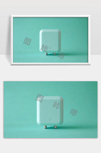 简约风格蓝绿色家用净水器设计展示