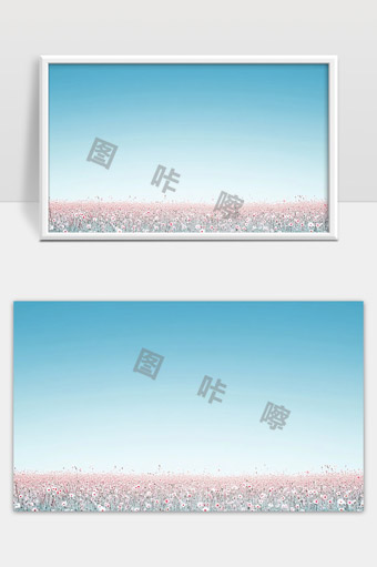 蓝天白云下的浪漫雏菊花海美景