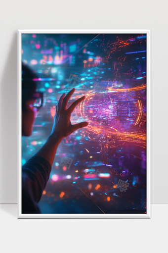 未来科技虚拟现实手势交互数字数据空间演示