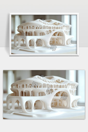 未来主义风格创新建筑模型纯白色结构设计