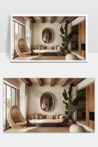 自然简约风格客厅布置原创设计温馨舒适空间