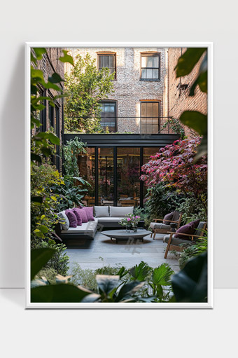 城市庭院绿植休闲空间舒适现代室外家具设计