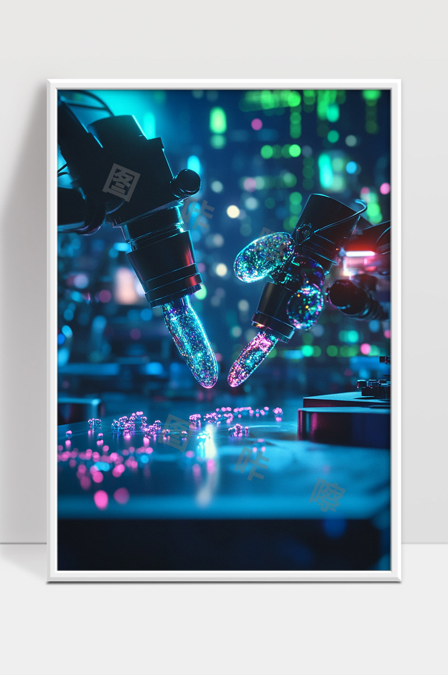 未来纳米机器人科研实验室高科技微观操作场景