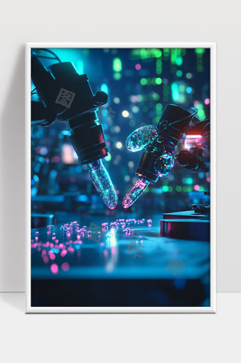 未来纳米机器人科研实验室高科技微观操作场景