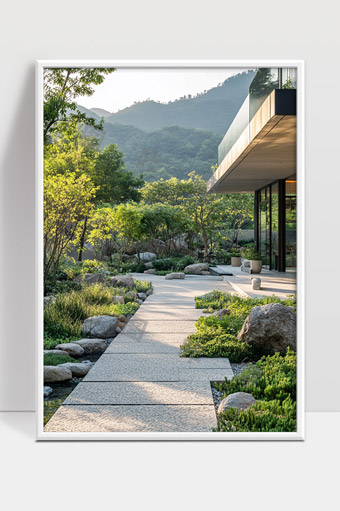 山间现代别墅庭院景观设计与自然融合美学