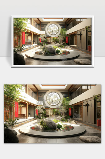 现代中式庭院空间设计和谐自然与传统元素结合