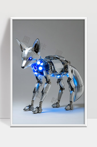 未来科技感机械狐智能机器动物模型