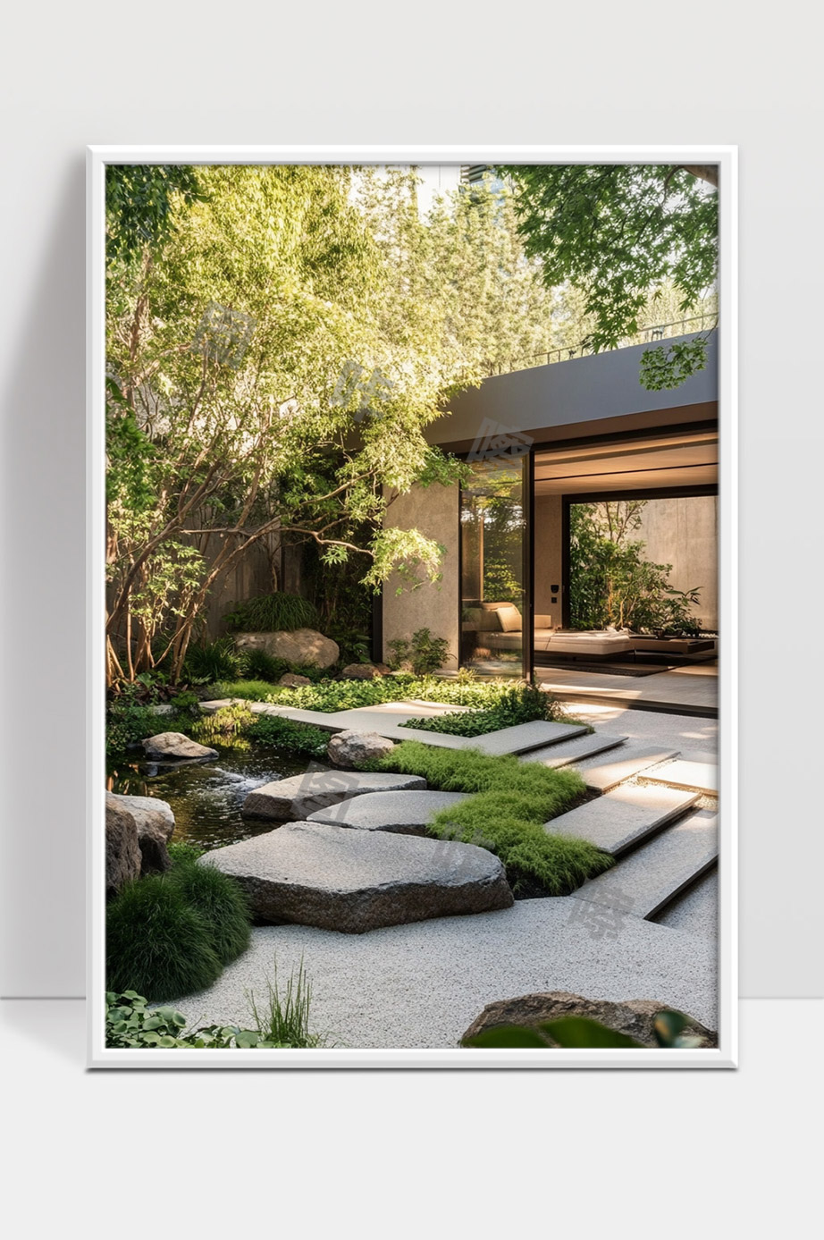 现代日式庭院设计静谧自然融合绿色景观