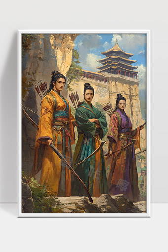 古代侠客三人组守护山城风云激荡