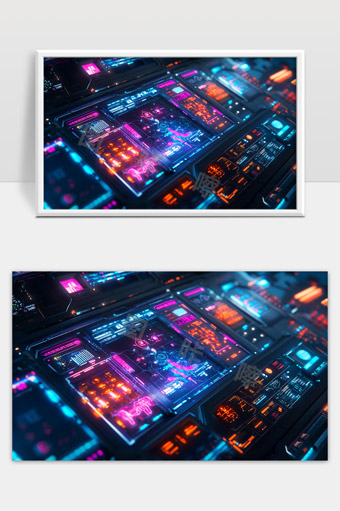 未来科技感数据控制面板智能交互界面展示