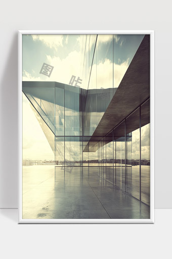 现代玻璃建筑结构与城市远景的完美结合