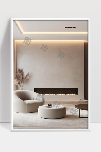 极简现代客厅舒适休闲设计壁炉氛围营造