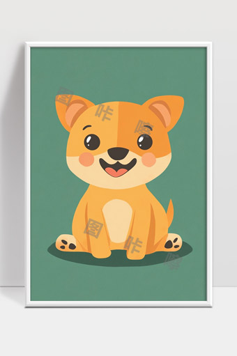 可爱卡通小狗萌宠形象插画设计