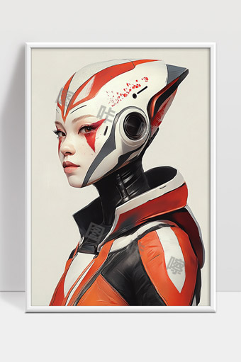 未来科技感女性机器人战士形象设计