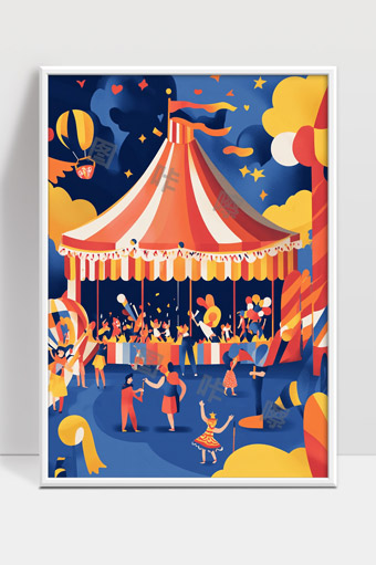 欢庆嘉年华音乐旋转木马欢乐时光盛宴