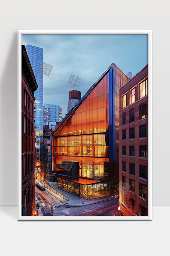 现代城市夜景中的创新玻璃建筑风采展示