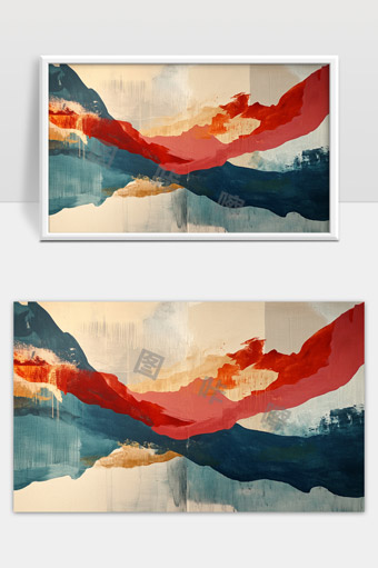 抽象色彩山水画艺术展现自然与幻想交织之美