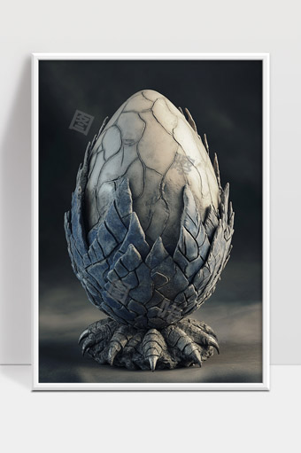 神秘龙蛋雕塑古代神话风格艺术装饰品