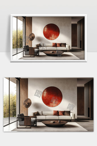 现代极简风格客厅设计融入日式元素