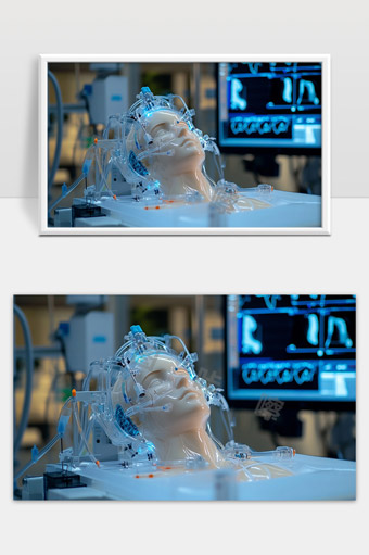 脑机接口实验装置模拟人体头部连接科技设备