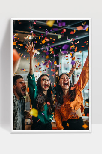 年轻人聚会庆祝欢乐时刻彩色烟花飞舞